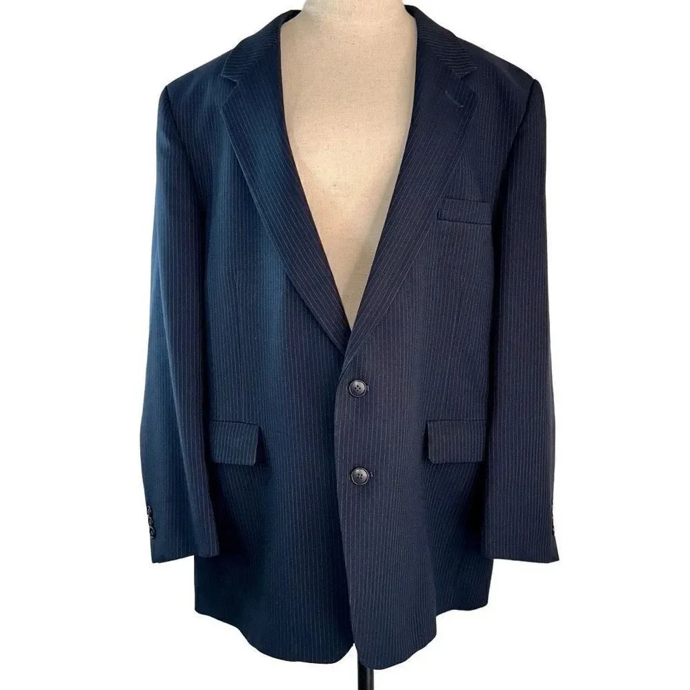Vintage Levi Strauss & Co Navy Pinstriped Blazer Men’s‎ 46R Business Casual